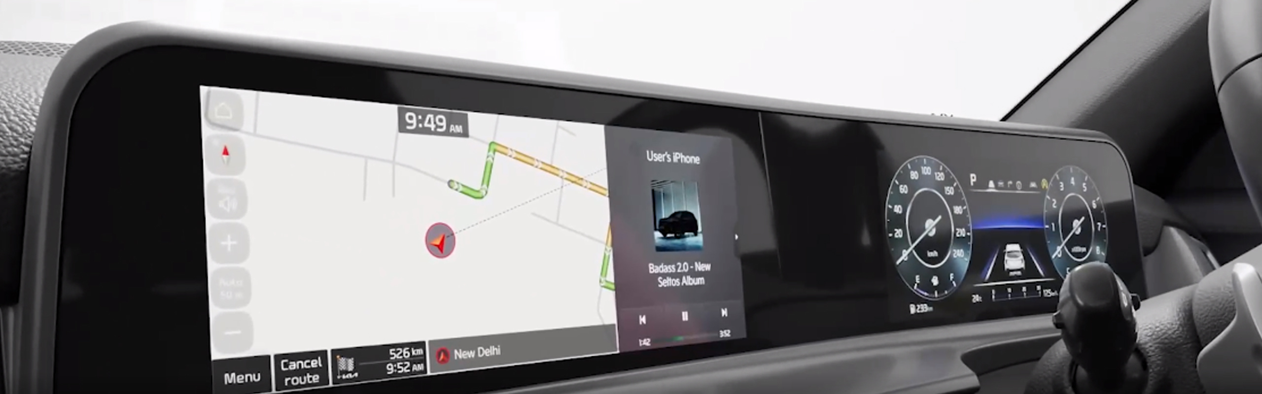 Intuitive 26.03 cm (10.25’’) HD Touchscreen Navigation + Full Digital Cluster with 26.04 cm (10.25”) Color LCD MID