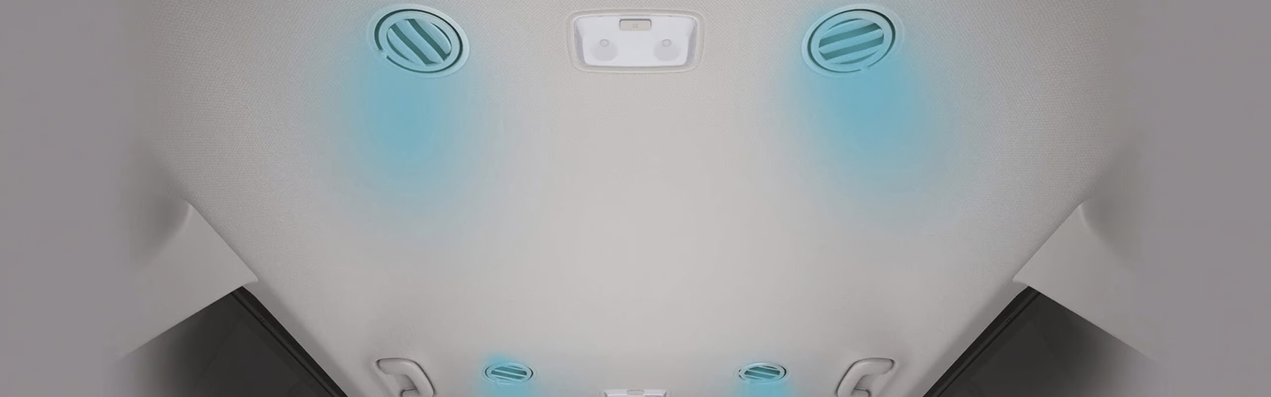 Roof Flushed 2nd & 3rd Row Diffused AC Vents with 4 Stage Speed Control